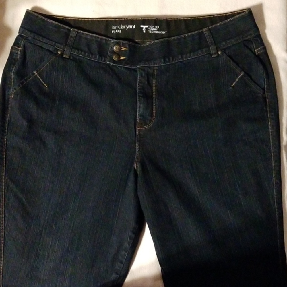 Lane Bryant Size 20 Flare Blue Jeans Tummy Tech